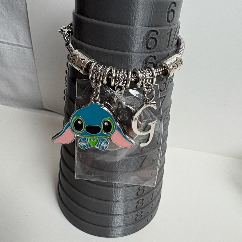 Stitch Charm Bracelet with Heart Pendant - Picture 4 of 10